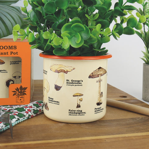 Gift Republic Bloempot Emaille - Mushrooms