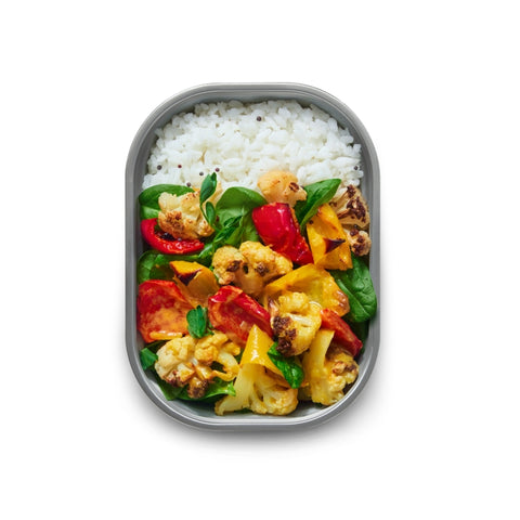 Black+Blum Steel Food Box Medium - Meal prep - 190x143x73mm - Grijs/Rood