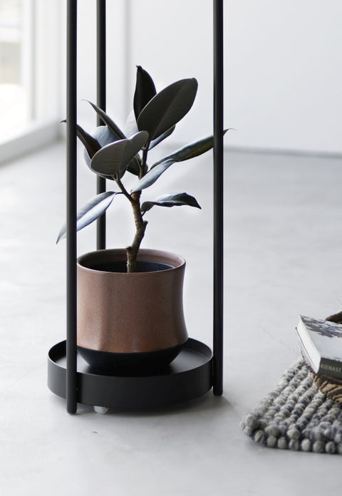 Yamazaki Tower Plantenstandaard 2-laags op wielen