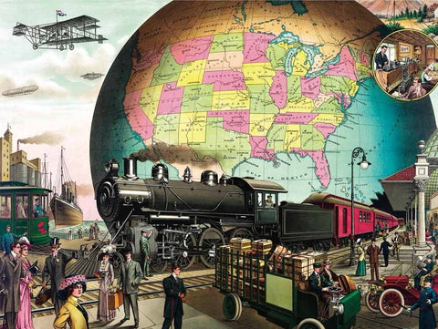 New York Puzzle Company Puzzel Trains Across America - 1500 stukjes