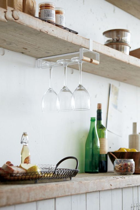 Yamazaki Tosca Wijnglazenrek onder plank - Wit