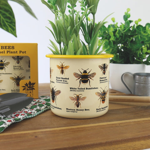 Gift Republic Bloempot Emaille - Bees