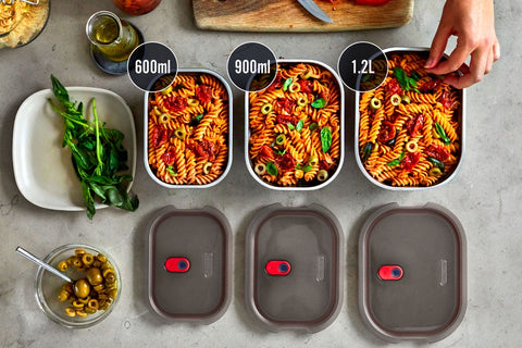 Black+Blum Steel Food Box set Mixed (S/M/L) - Meal prep - set van 3