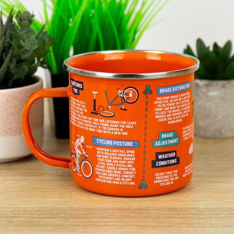 Gift Republic Mok emaille - Enamel Mug - Cycling Guide