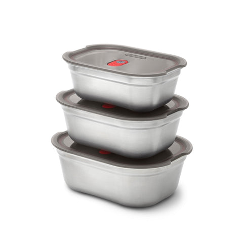 Black+Blum Steel Food Box set Mixed (S/M/L) - Meal prep - set van 3