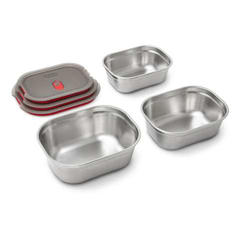 Black+Blum Steel Food Box set Mixed (S/M/L) - Meal prep - set van 3