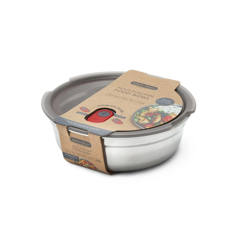 Black+Blum Steel food Bowl Small - Meal prep - Ø170mm - H 59mm - Grijs/Rood