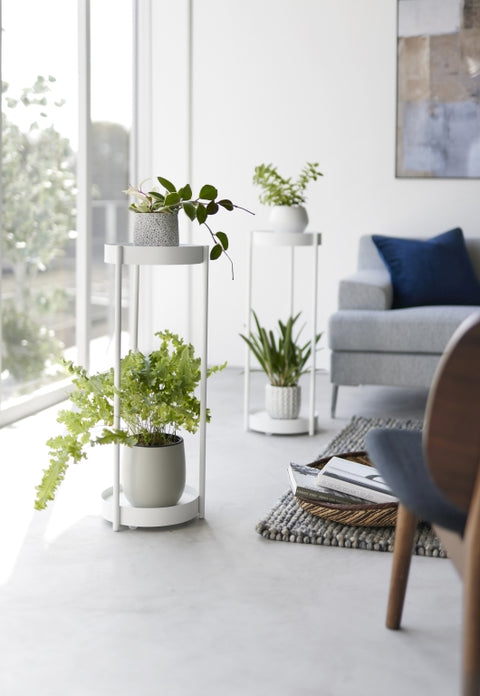 Yamazaki Tower Plantenstandaard 2-laags op wielen