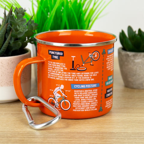 Gift Republic Mok emaille - Enamel Mug - Cycling Guide