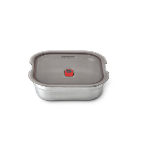 Black+Blum Steel Food Box Square - Meal prep - 195x189x58mm - Grijs/Rood