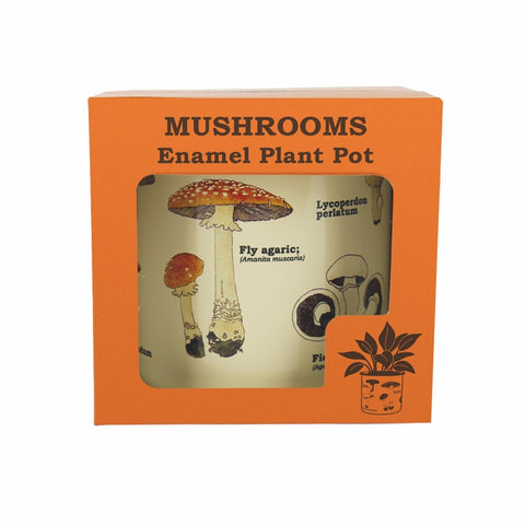 Gift Republic Bloempot Emaille - Mushrooms