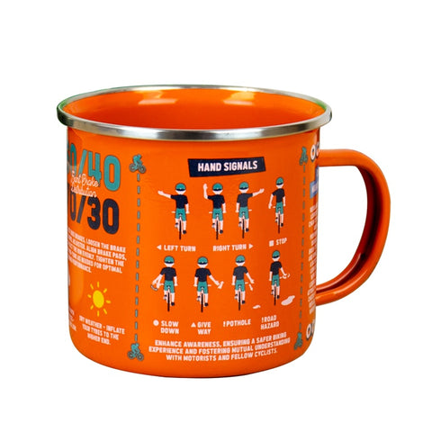 Gift Republic Mok emaille - Enamel Mug - Cycling Guide