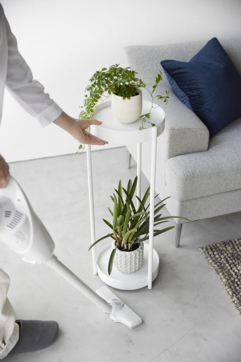 Yamazaki Tower Plantenstandaard 2-laags op wielen