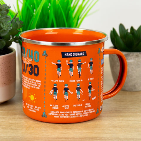 Gift Republic Mok emaille - Enamel Mug - Cycling Guide