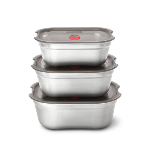 Black+Blum Steel Food Box set Mixed (S/M/L) - Meal prep - set van 3