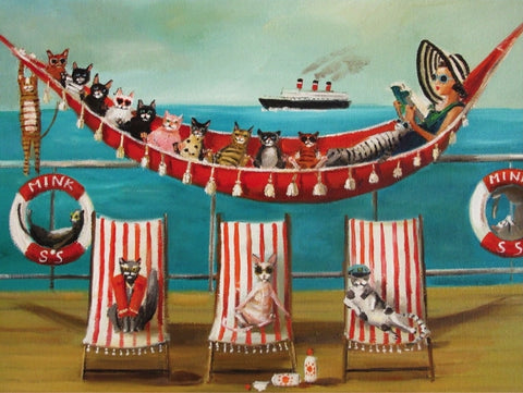 New York Puzzle Company Puzzel All Paws on Deck - 500 stukjes