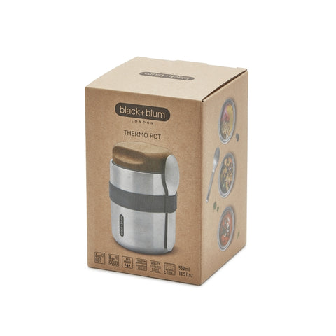 Black+Blum Thermo Pot - Thermos voedselcontainer - 0.55Ltr - Grijs