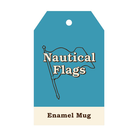 Gift Republic Mok emaille - Enamel Mug - Nautical Flags