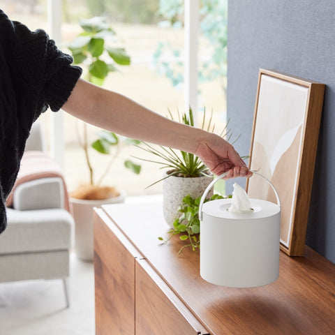 Yamazaki Tower Tissuebox rond met handvat