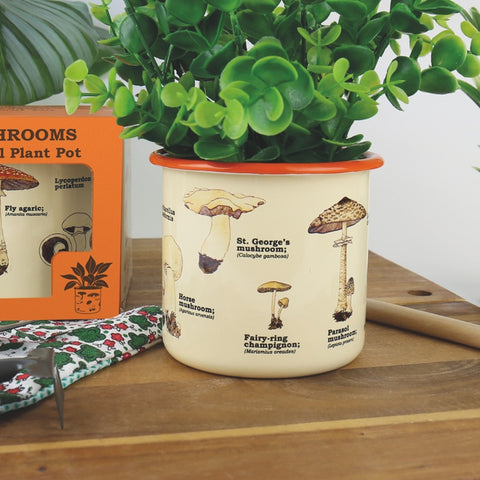 Gift Republic Bloempot Emaille - Mushrooms