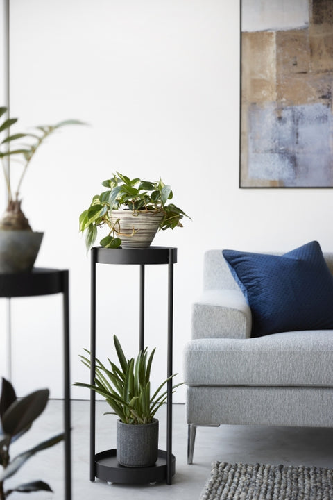 Yamazaki Tower Plantenstandaard 2-laags op wielen