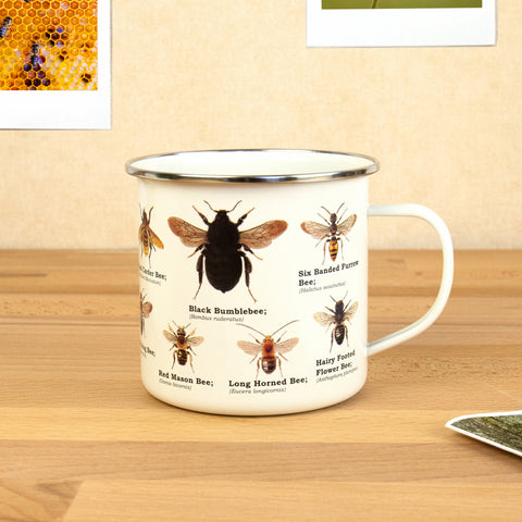 Gift Republic Mok emaille - Enamel Mug - Bee