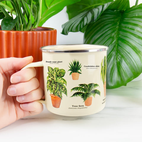 Gift Republic Mok emaille - Enamel Mug - Houseplant