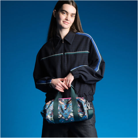 LOQI Weekender Medium - The Strawberry Thief Neon Pink gerecycled