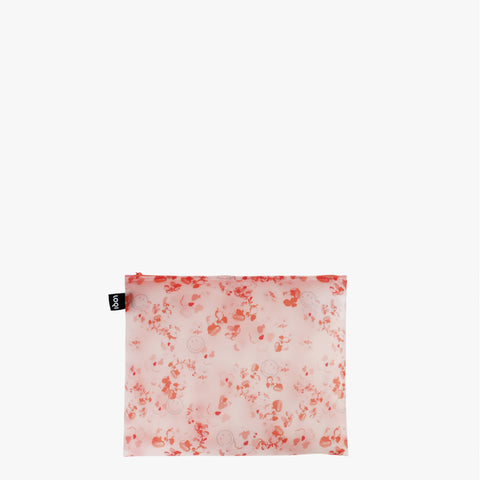 LOQI Zip Pockets - Transparent Milky Blossom