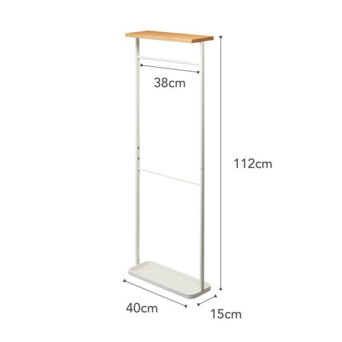 Yamazaki Tower Hangende paraplubak met houten top - Wit