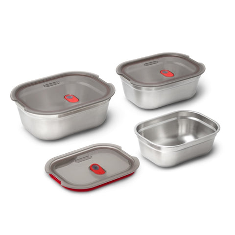 Black+Blum Steel Food Box set Mixed (S/M/L) - Meal prep - set van 3