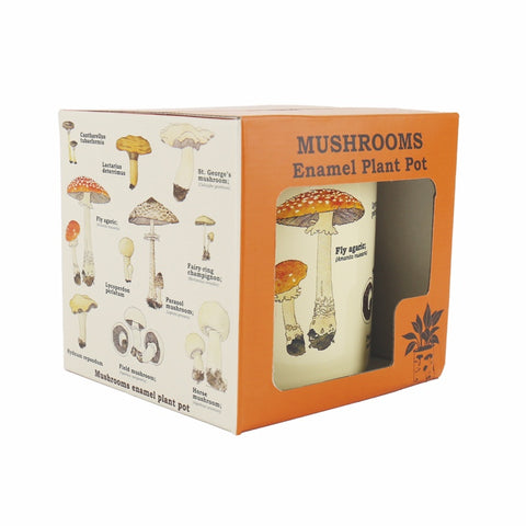 Gift Republic Bloempot Emaille - Mushrooms