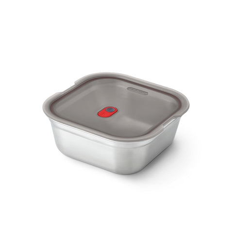 Black+Blum Steel Food Box Square - Meal prep - 195x189x77mm - Grijs/Rood