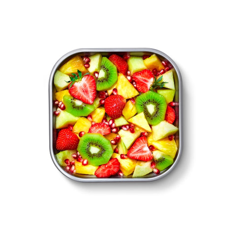 Black+Blum Steel Food Box Square - Meal prep - 195x189x77mm - Grijs/Rood