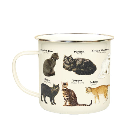 Gift Republic Mok emaille - Enamel Mug - Cats