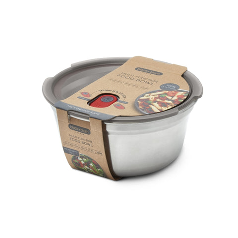 Black+Blum Steel Food Bowl Large - Meal prep - Ø170mm - H 81mm - Grijs/Rood