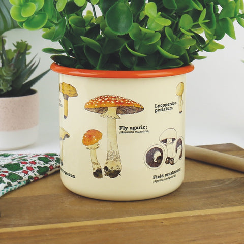 Gift Republic Bloempot Emaille - Mushrooms