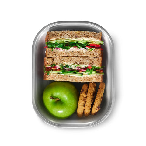 Black+Blum Steel Food Box Large - Meal prep - 206x159x79mm - Grijs/Rood