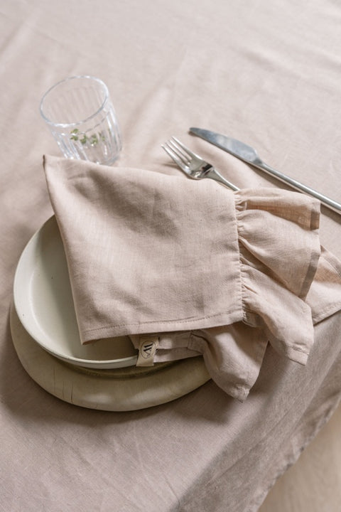 Walra Servet Set Lovely Linen Ruffles 4-delig