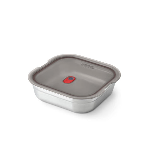 Black+Blum Steel Food Box Square - Meal prep - 195x189x58mm - Grijs/Rood