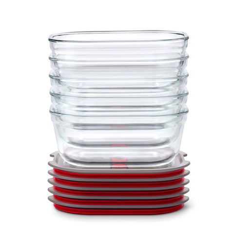 Black+Blum Glass Food Box set Medium - Meal prep - set van 5