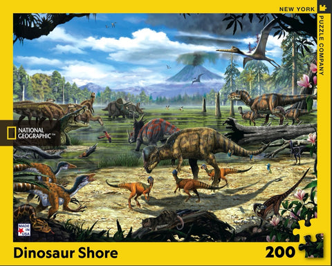 New York Puzzle Company Puzzel Dinosaur Shore - 200 stukjes