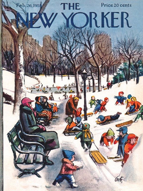 New York Puzzle Company Puzzel Sledding in the Park - 500 stukjes