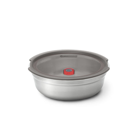 Black+Blum Steel food Bowl Small - Meal prep - Ø170mm - H 59mm - Grijs/Rood