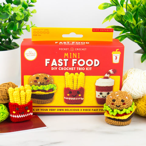 Gift Republic DIY kit - Pocket Crochet Crafts - Fast Food