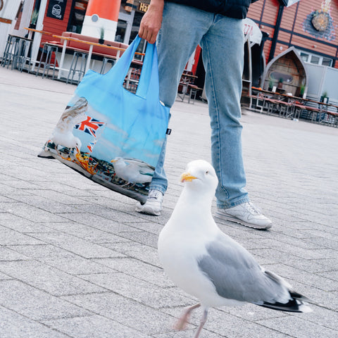 LOQI Bag Large - Seagulls Eating Chips gerecycled
