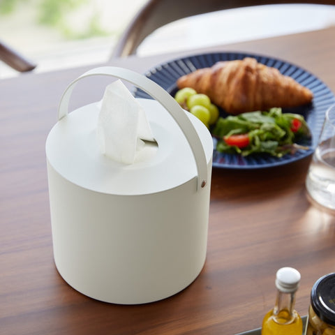 Yamazaki Tower Tissuebox rond met handvat