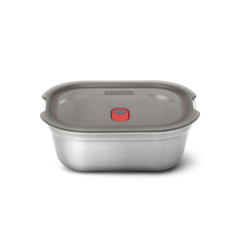 Black+Blum Steel Food Box Small - Meal prep - 173x127x65mm - Grijs/Rood