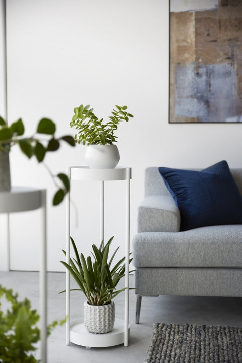 Yamazaki Tower Plantenstandaard 2-laags op wielen