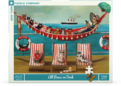 New York Puzzle Company Puzzel All Paws on Deck - 500 stukjes
